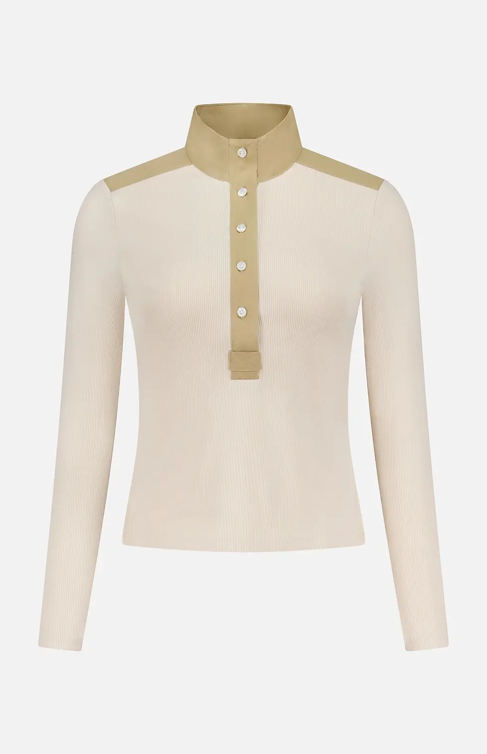 תמונה ממוזערת: VERONICA BEARD - Reynart Contrast Trim Top in LIMESTONE
