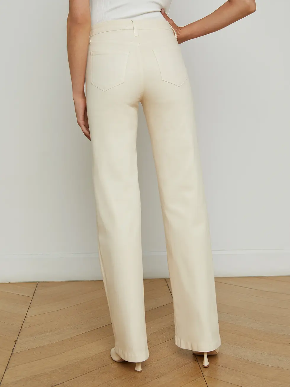 תמונה ממוזערת: L'AGENCE-CLAYTON H/R WIDE LEG FRENCH VANILLA COATED