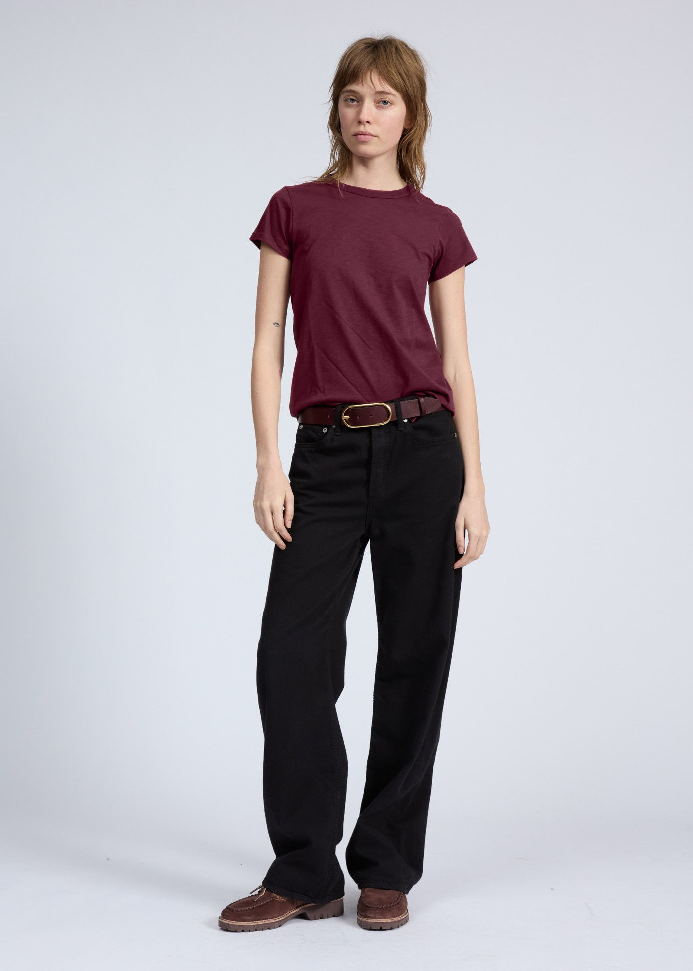 Rag & Bone - The Slub Tee in BURG