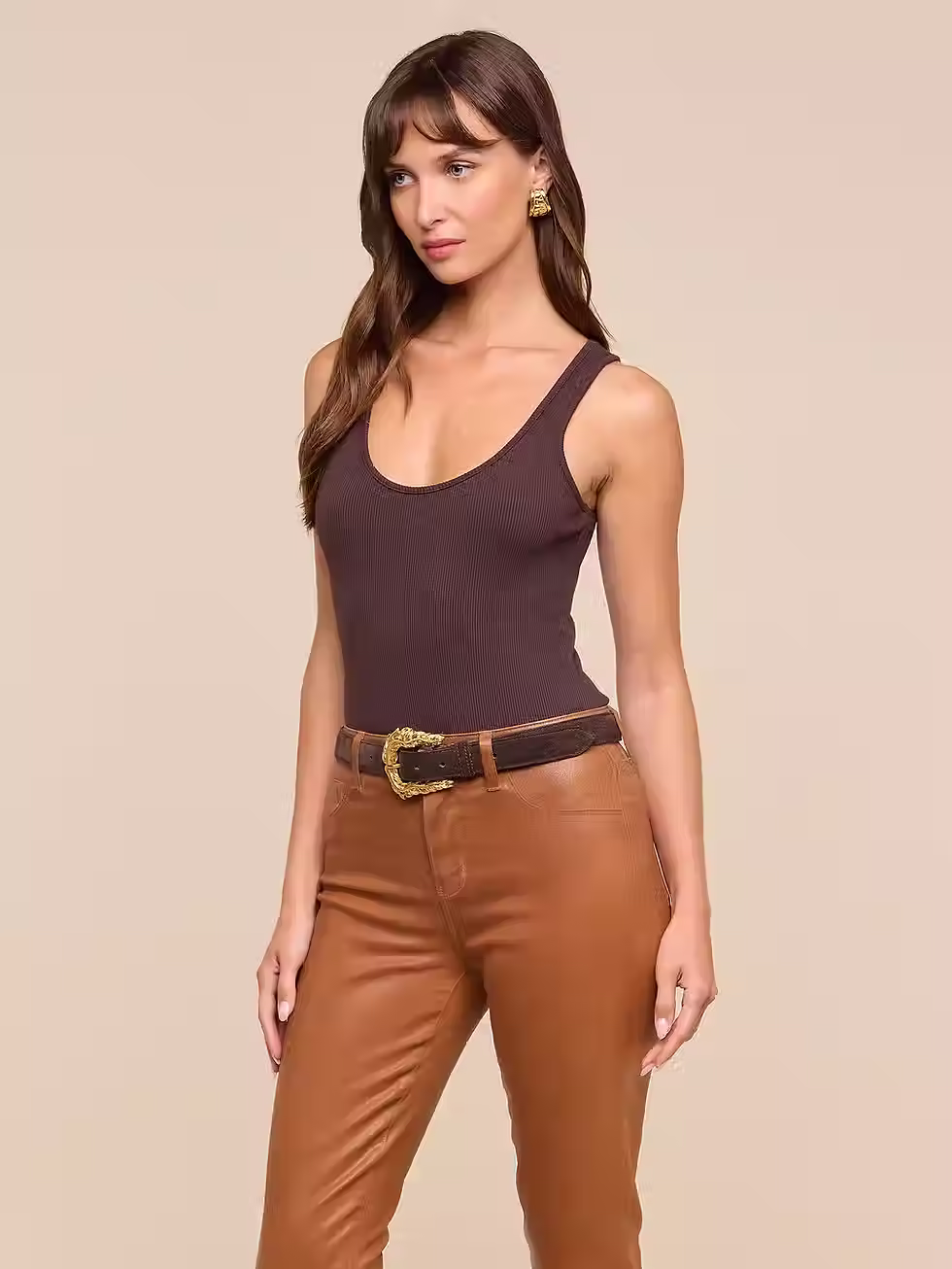 תמונה ממוזערת: L'AGENCE- NICA SCOOP NK TANK BODYSUIT in Dark Java