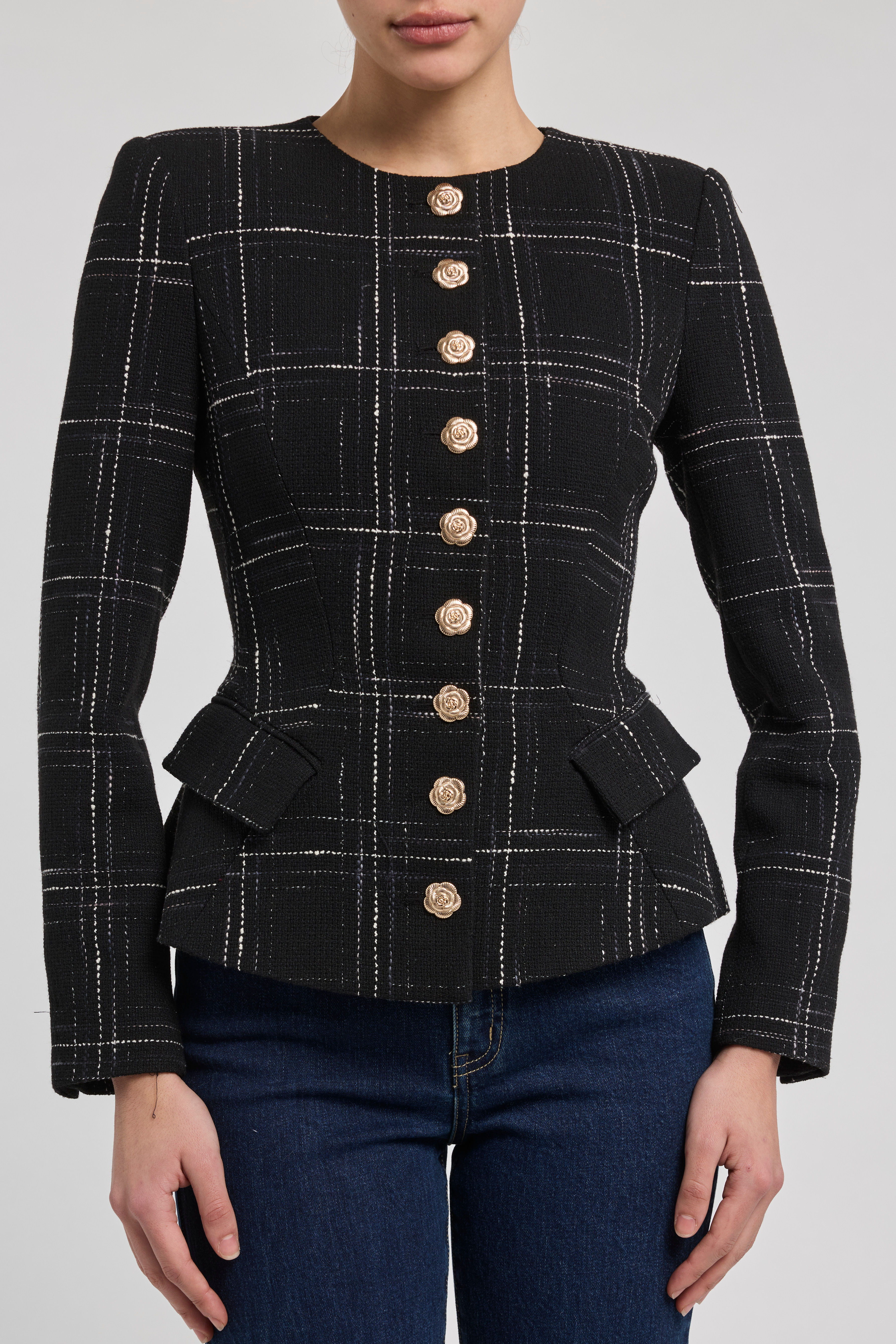 GENERATION LOVE -Ophelia Windowpane Tweed Jacket