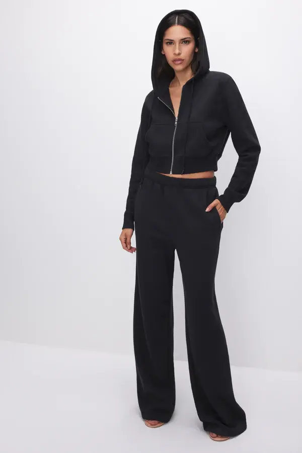GOOD AMERICAN -brushed fleece wide leg pant