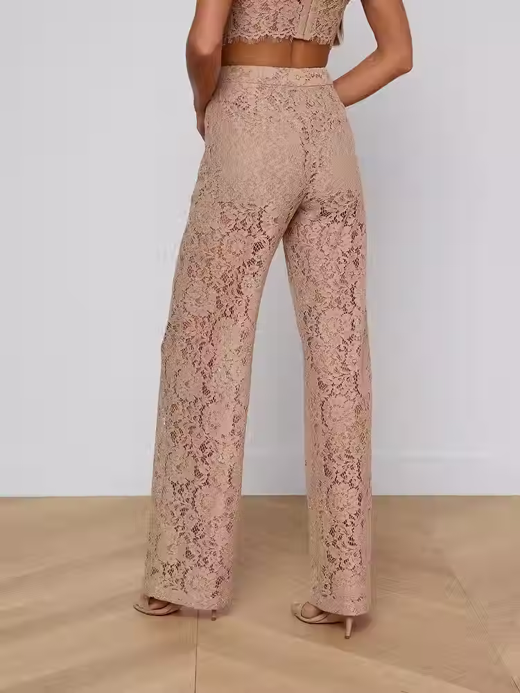 תמונה ממוזערת: L'AGENCE - Livvy Lace Trouser in Cappuccino