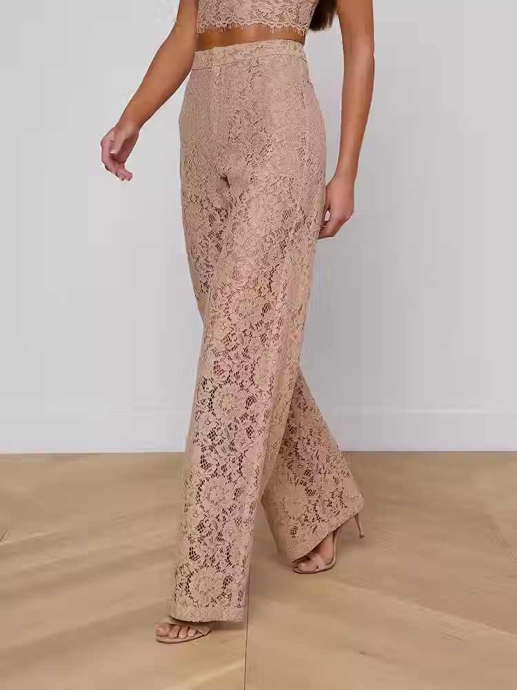 תמונה ממוזערת: L'AGENCE - Livvy Lace Trouser in Cappuccino