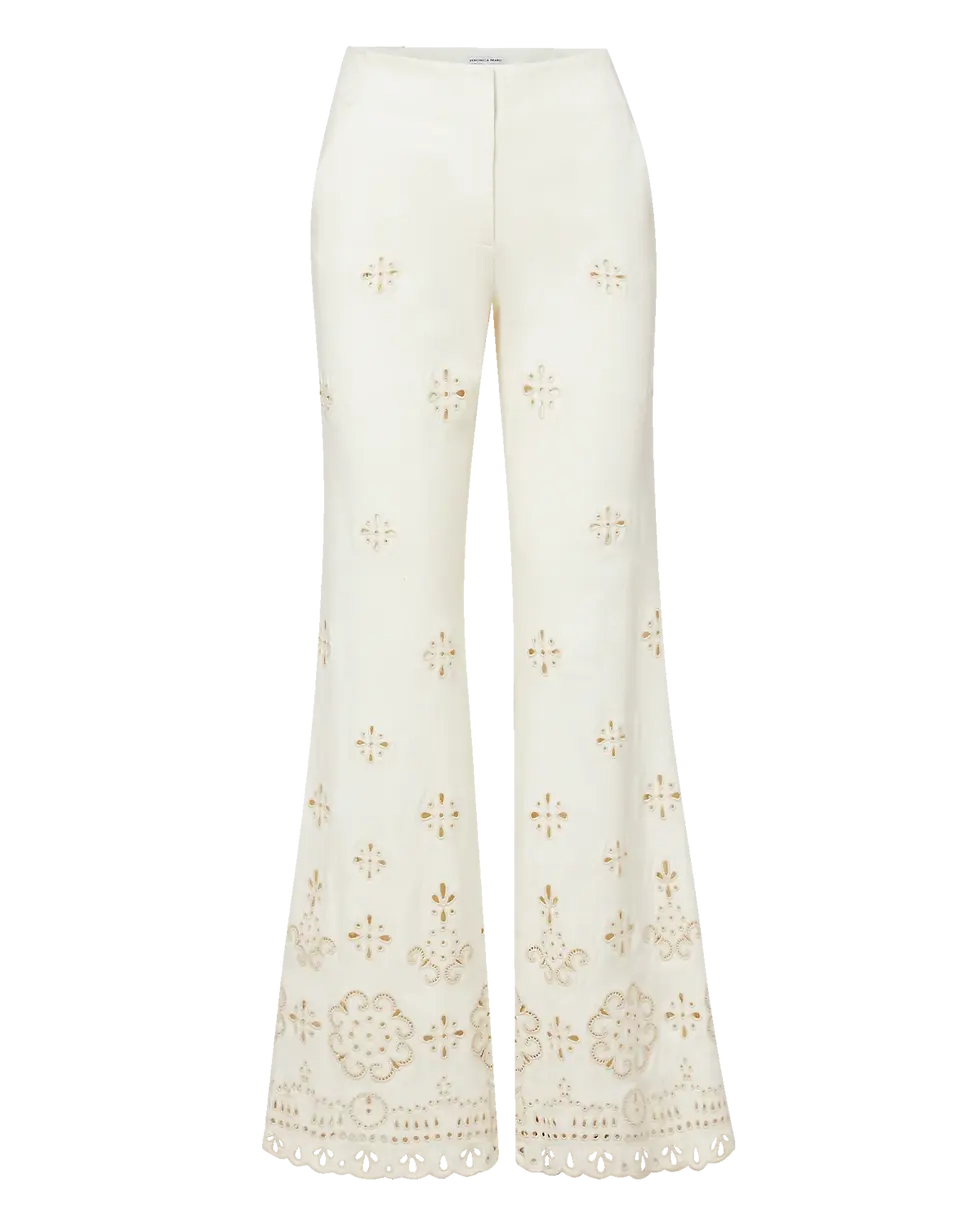 תמונה ממוזערת: VERONICA BEARD - Komi Eyelet Pant in Dove White