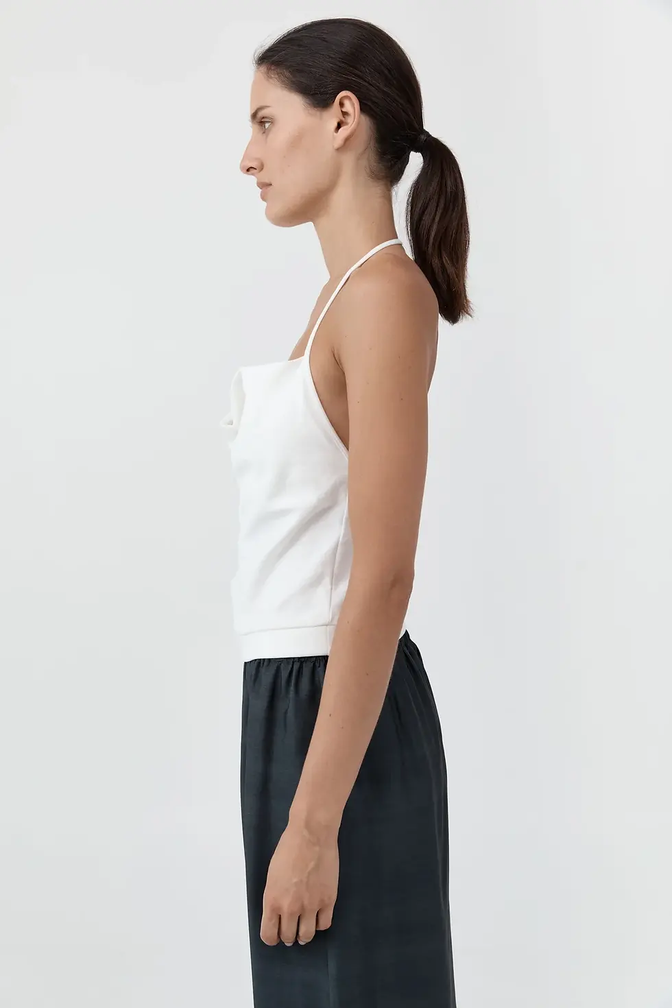 תמונה ממוזערת: ST AGNI - Cotton Jersey Halter Top in Off White