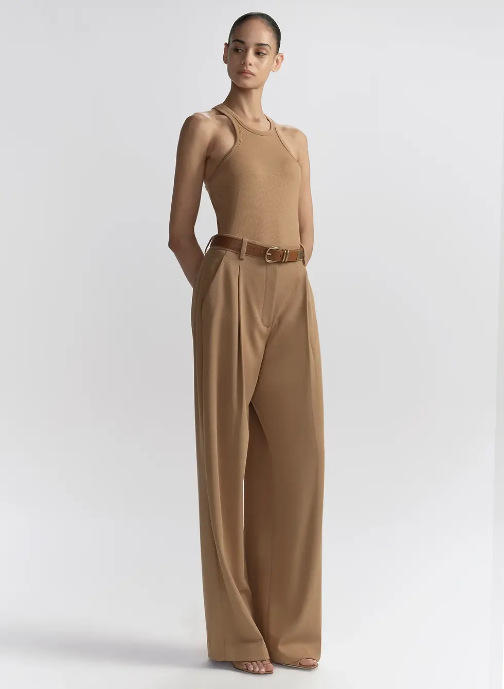 תמונה ממוזערת: ALC - Dean Racerback Rib Knit Tank in Toffee