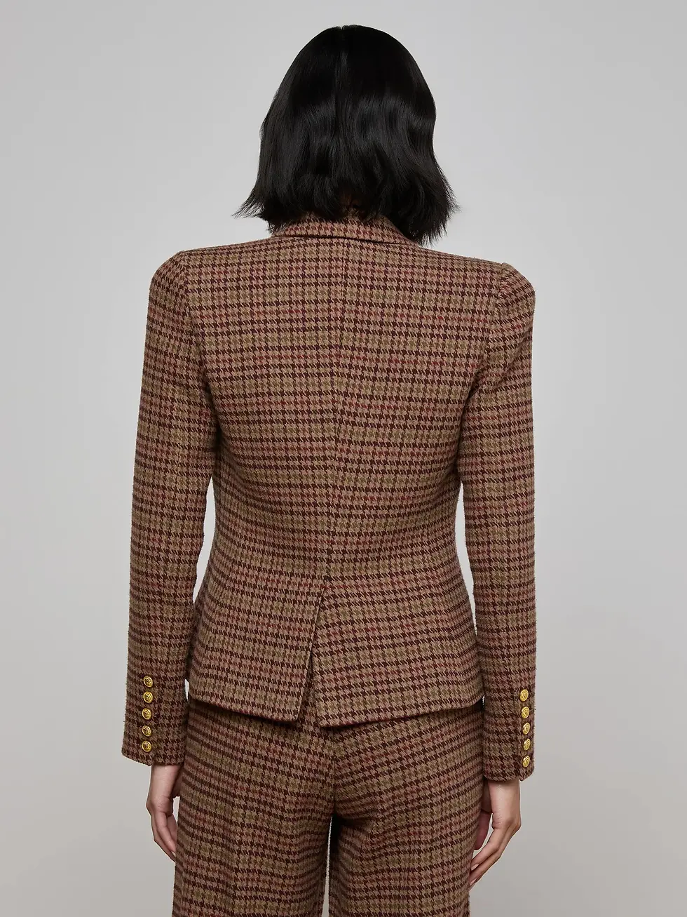 תמונה ממוזערת: L'AGENCE - Bethany Houndstooth Blazer in Dark Brown Multi Houndstooth