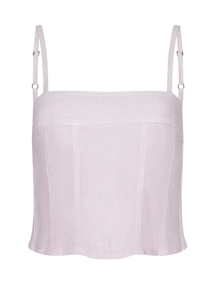 תמונה ממוזערת: L'AGENCE - Arlin Linen Tank in Icy Lilac