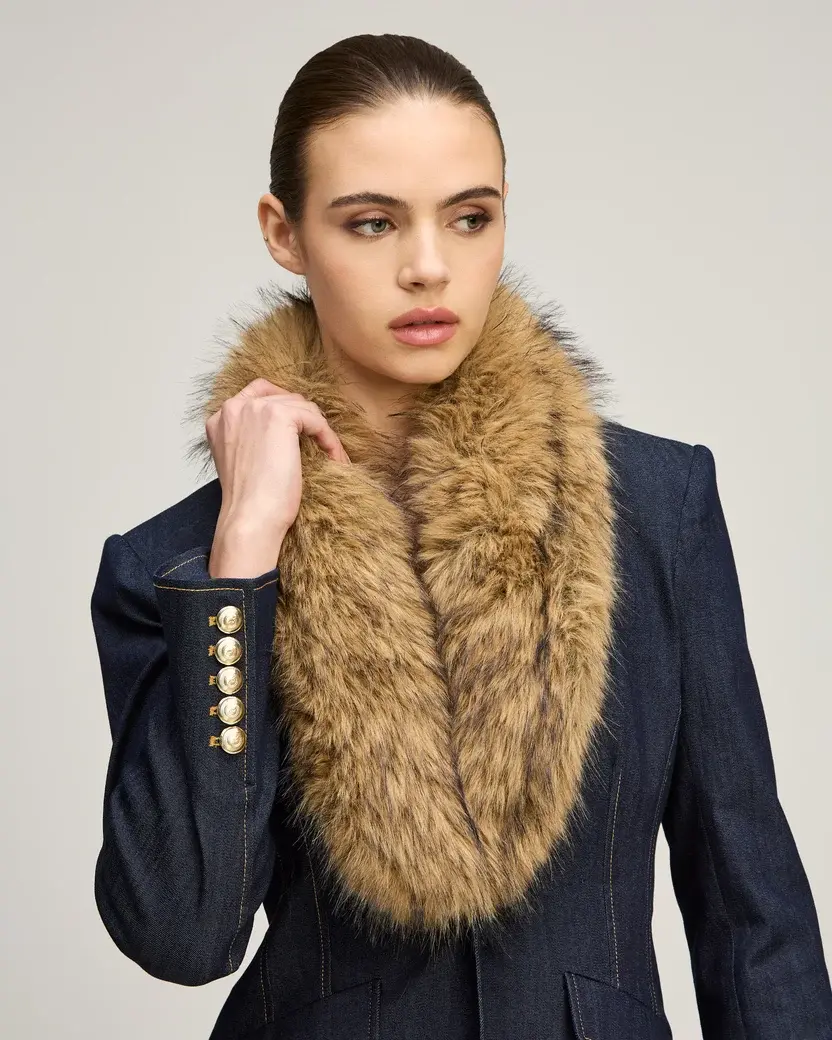 תמונה ממוזערת: CINQ A SEPT- Monica Blazer in Indigo/tan Natural