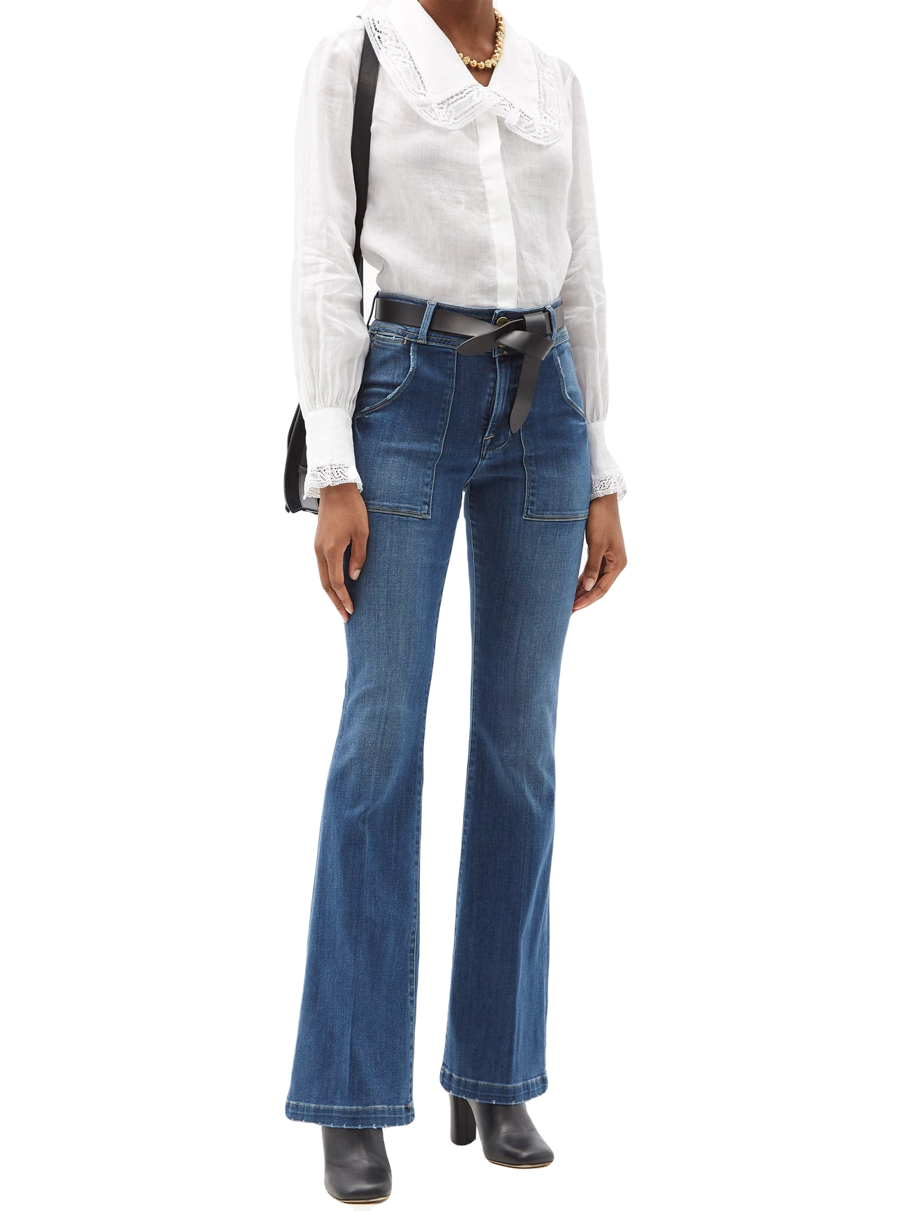 FRAME - LACE COLLAR SHIRT | Iris Boutique