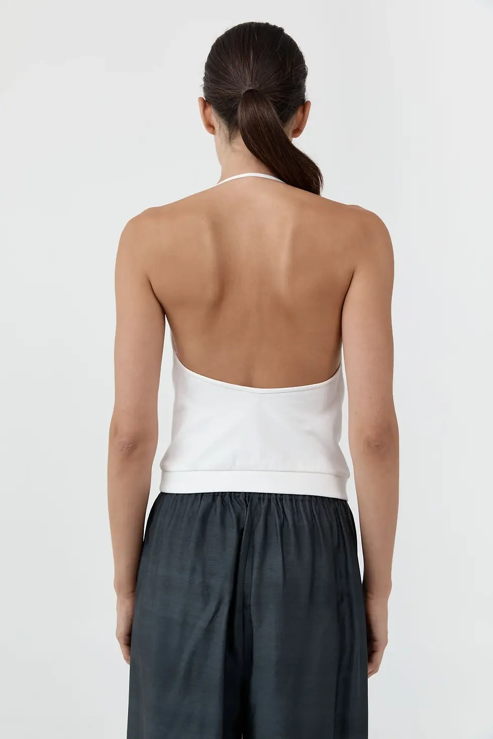 תמונה ממוזערת: ST AGNI - Cotton Jersey Halter Top in Off White
