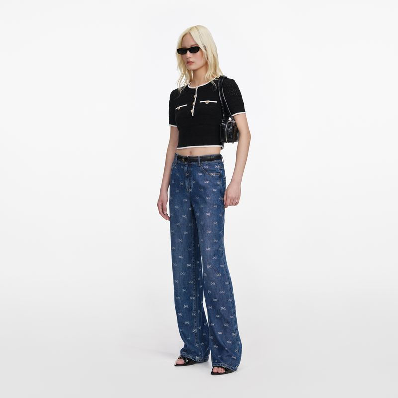 תמונה ממוזערת: SELF-PORTRAIT- Lightweight Bow Embellished Jeans