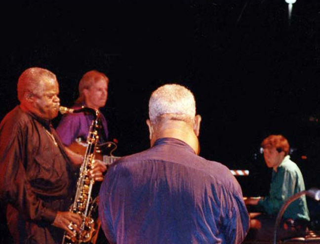 Bruce with Dizzy, Stanley Turrentine and Dave Stryker, 1989