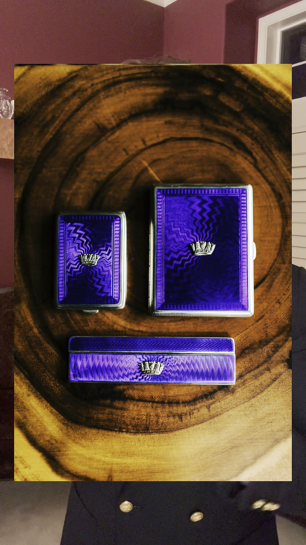 Thumbnail: 1930s English Sterling and Enamel Gentleman's Set
