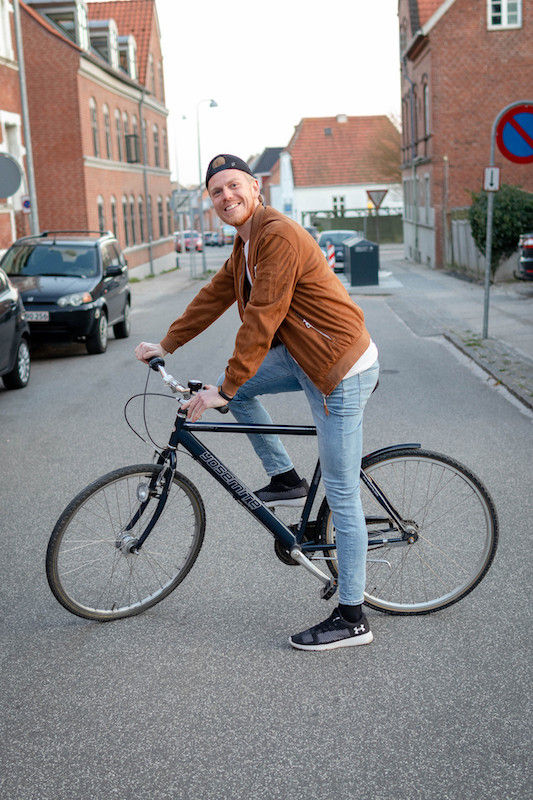 Young man on a bike