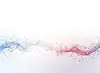 Abstract network connection, blue and red nodes
