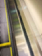 Close-up view of escalator steps