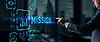 Man interacts with digital mission statement graphic