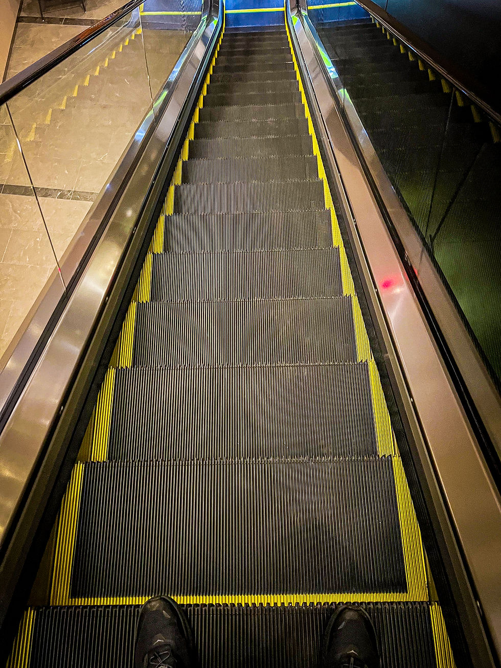 Escalator steps leading downwards