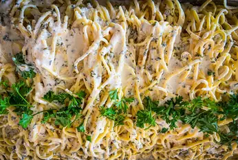 Creamy pasta with fresh herbs