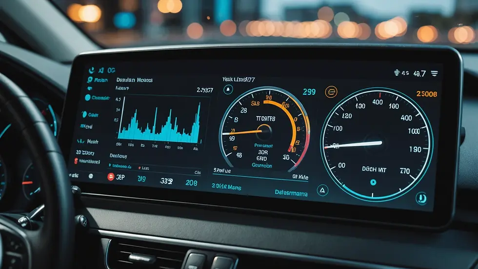 Close-up view of a digital fleet management dashboard displaying performance metrics