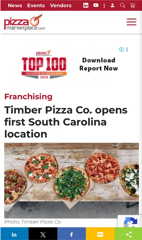 Timber Pizza Co. opens first South Carolina location. Top 100, Download Report Now.