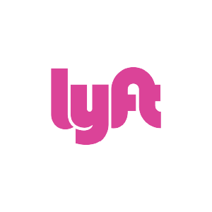 Pink Lyft logo on a black background