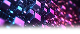 Glowing 3D cubes representing mainframe data processing.