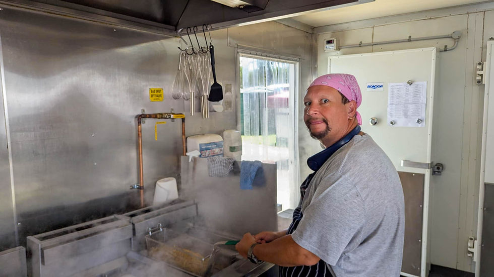 Photo Supplied from the Catering Team | Matt 'MacGyver' Eaton isn't going to let something like 'time' get in the way of making sure that nobody goes hungry!