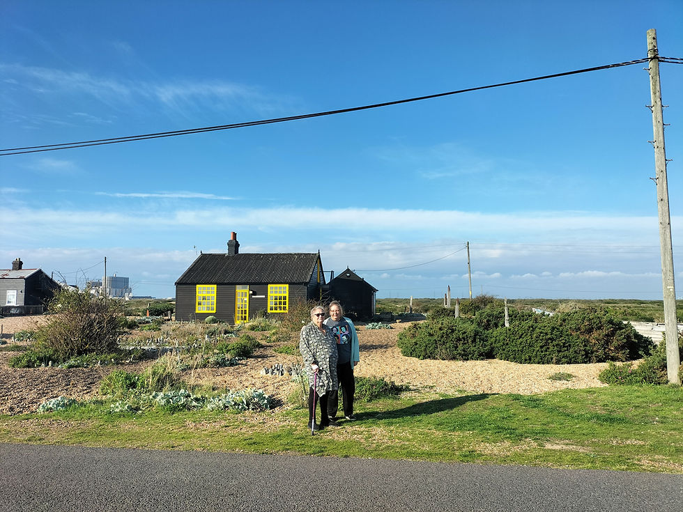 With my mum at Prospect Cottage