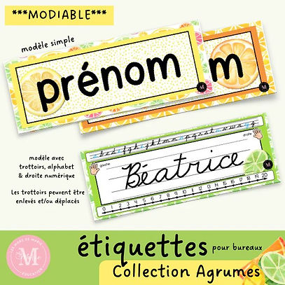 Étiquettes de Bureau *Collection Agrumes*