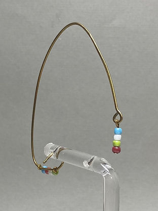 Brass wrap around earring with beads