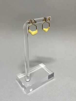 Brass and acrylic honeycomb earring charms