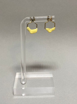 Brass and acrylic honeycomb earring charms