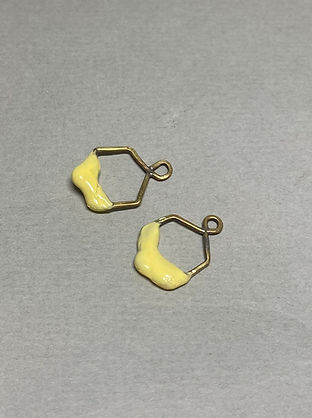 Brass and acrylic honeycomb earring charms