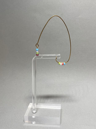 Brass wrap around earring with beads