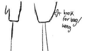 Quick Sketch of possible hand rest on walking stick
