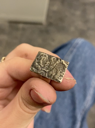 Molten Melted silver ring