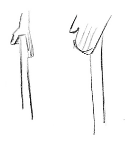 Sketch of hand direction when walking