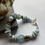 Thumbnail: Blue recycled glass beads with silver plated spaces and wooden beads