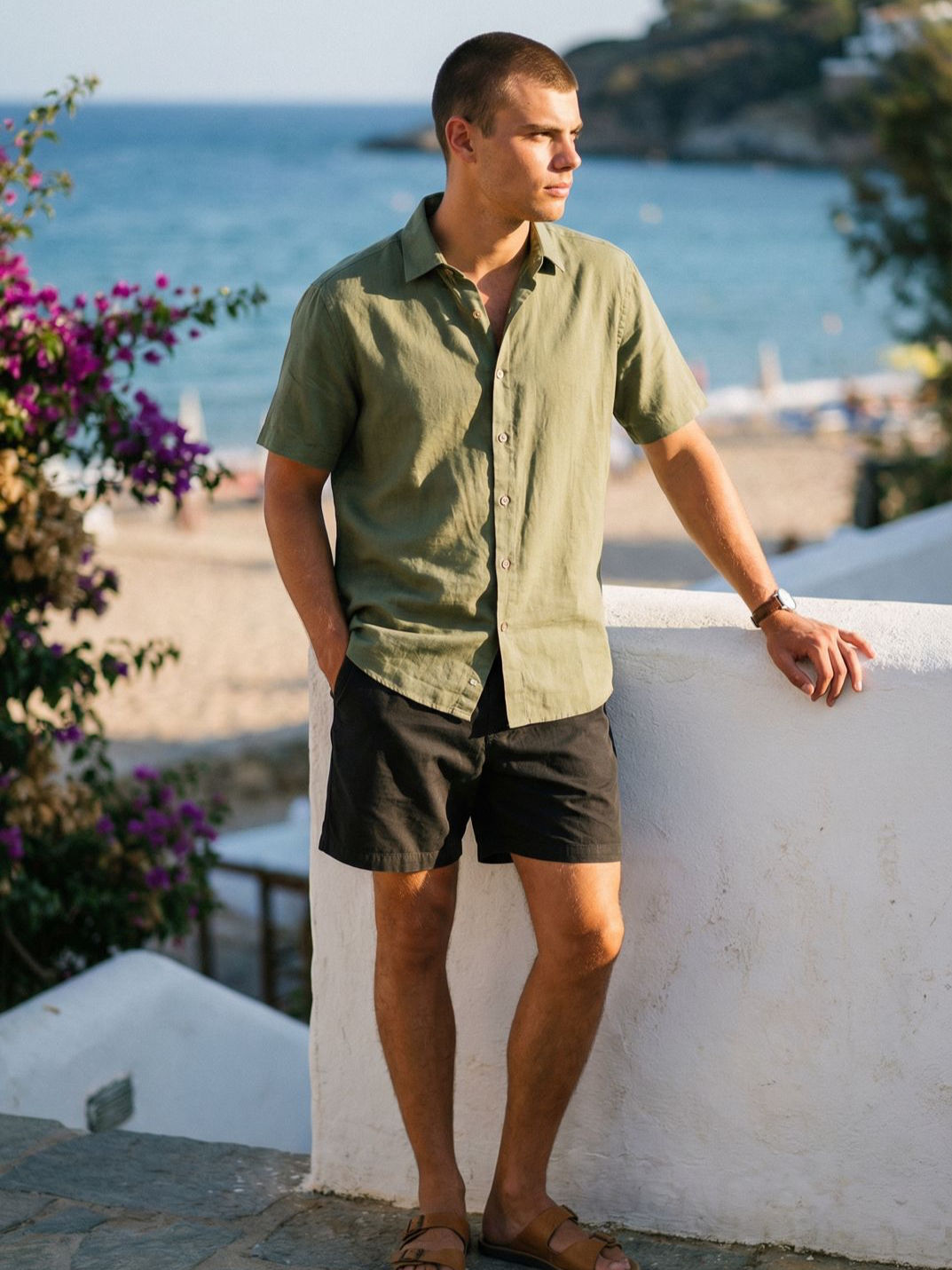 Camisa Cambraia de Algodão Verde