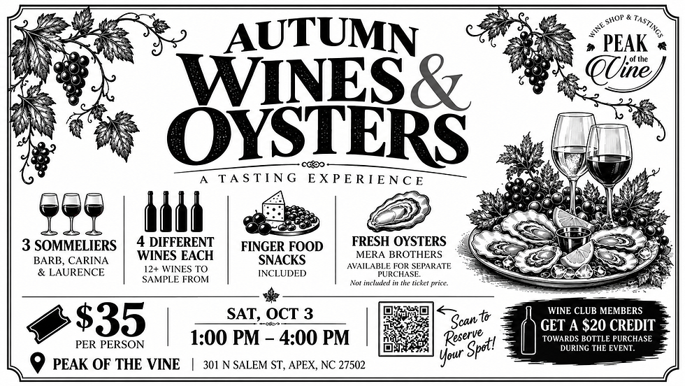 Autumn Wine & Oysters Experience