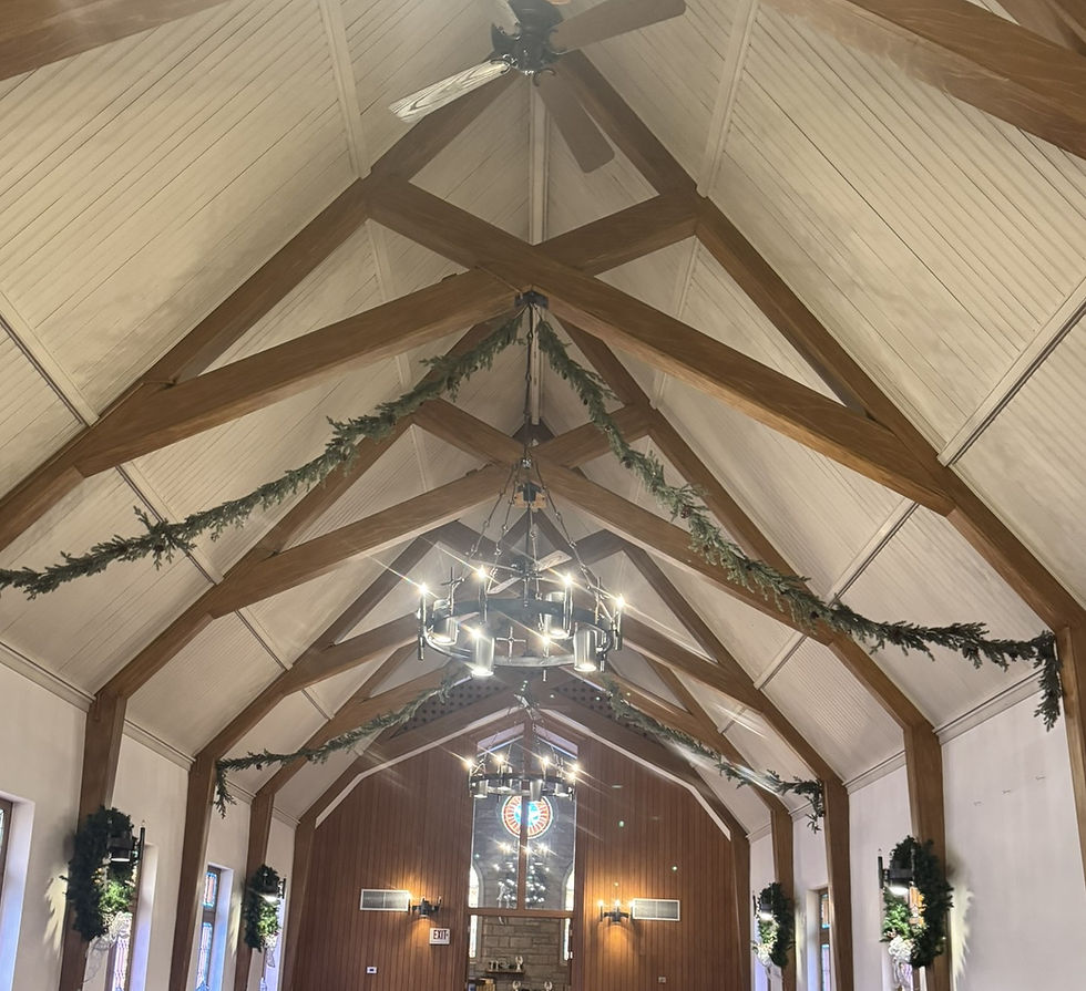 christmas decor in sancturary