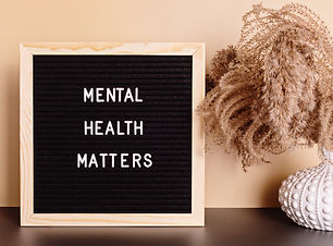 Mental health matters motivational quote on the letter board. Inspiration psycological tex