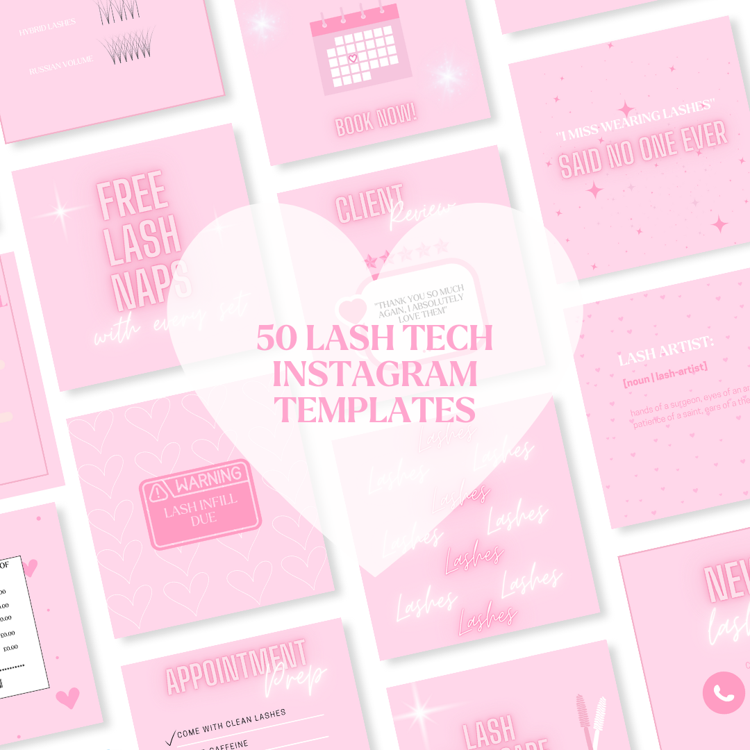 50 Lash Tech Instagram Content Templates