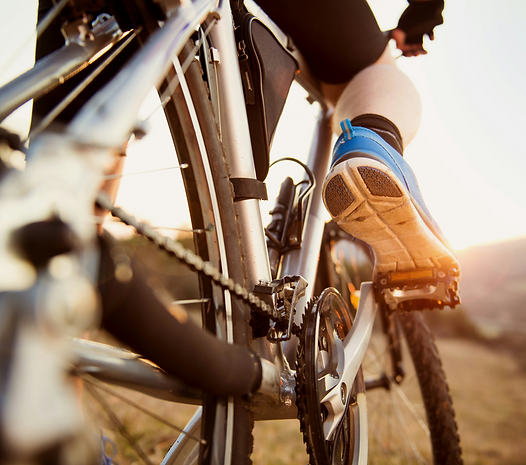 Image of someone biking on a bike with bike shoes