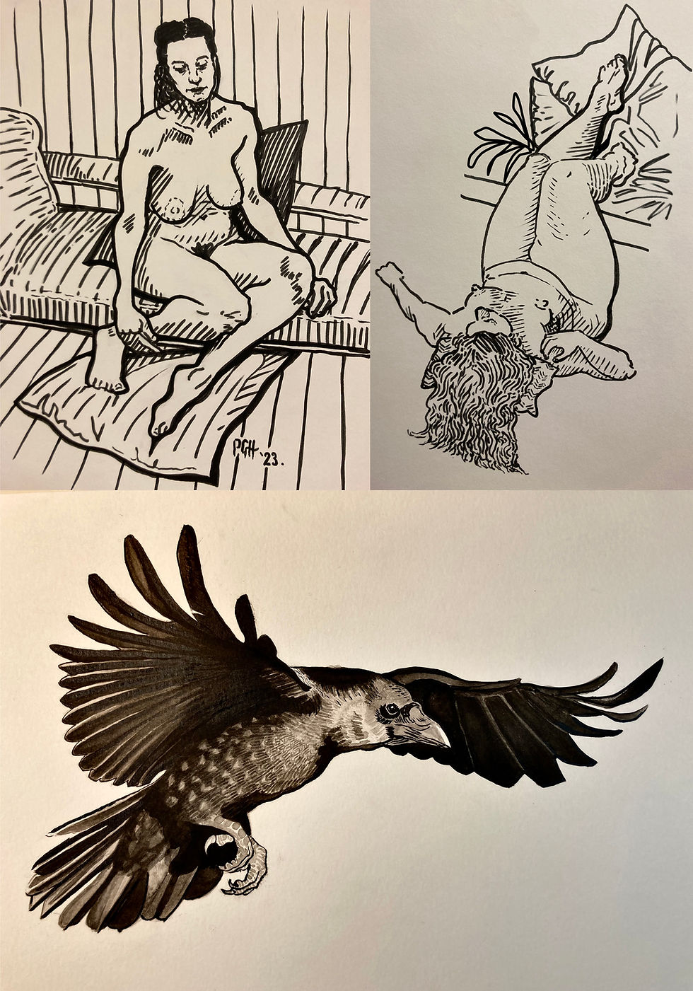 Drawing in ink