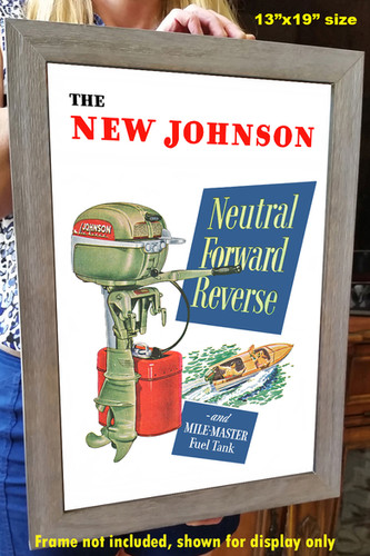 Johnson Outboard Motor 1949 Vintage-Style Advertising Poster