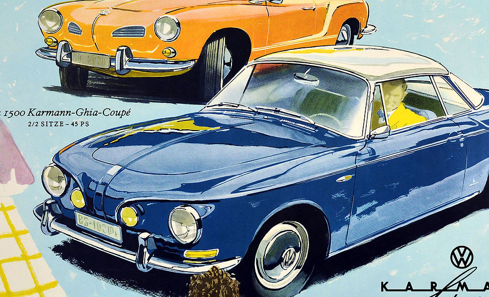 Thumbnail: Volkswagen Karmann Ghia - Beautiful Vintage-Style Poster